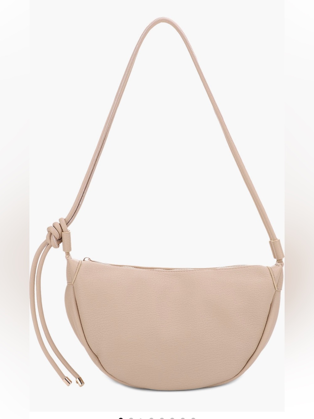 Mali + Lili Beige Half-Moon Shoulder Bag